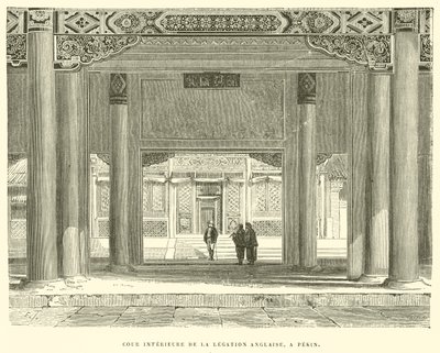 Cour Interieure de la Legation Anglaise, a Pekin (grabado) de French School