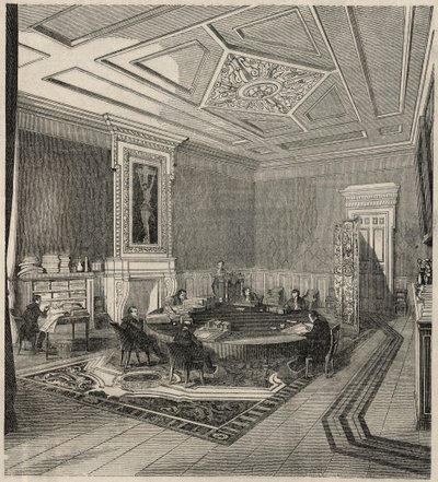 Cour des comptes - sala de comités - Grabado en "Tableau-de-Paris" por Edmond Texier 1852 de French School