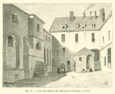 Patio de las cocinas del convento de los Celestinos, en 1845 de French School