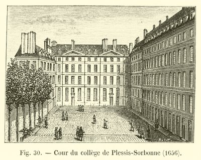 Patio del colegio de Plessis-Sorbonne, 1656 de French School