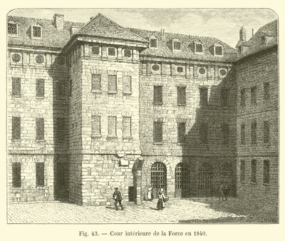 Patio interior de la Force en 1840 de French School