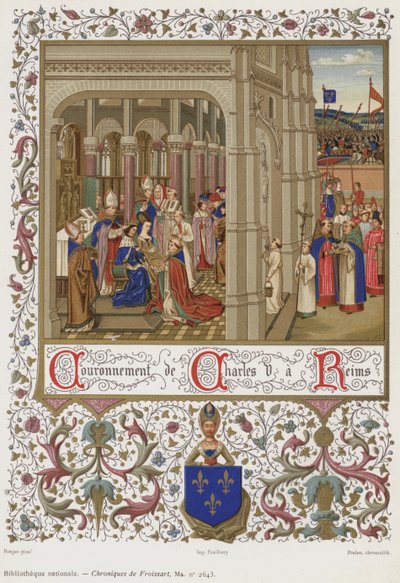 Coronación de Carlos V en Reims (cromolitografía) de French School