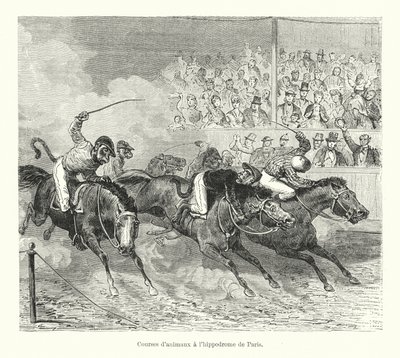 Carreras de animales en el hipódromo de París de French School