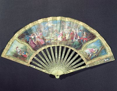 Abanico de corte, francés, siglo XVIII de French School