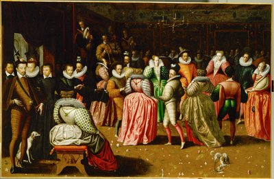 Baile de corte en el Palacio del Louvre con motivo de la boda de Ana, duque de Joyeuse ... de French School