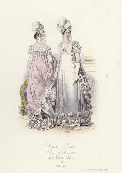 Mantones de corte, reinado de Luis XVIII de Francia de French School