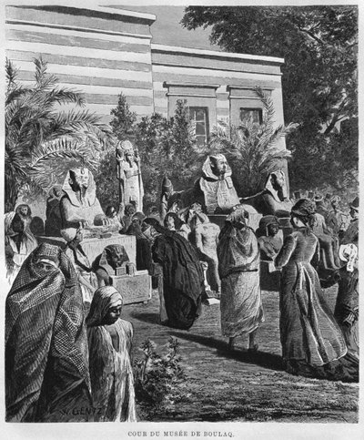 Patio del museo, Bulaq, de LEgypte de Georg Moritz Ebers (1837-98), 1881 de French School