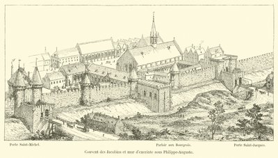 Convento de los Jacobinos y muro de Philippe-Auguste de French School