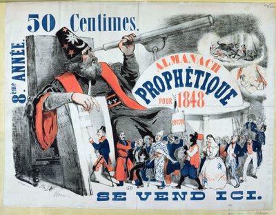Portada de un Almanaque Profético que representa a Nostradamus (1503-66) 1848 de French School