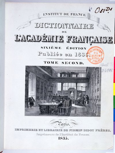 Portada del Dictionnaire de l