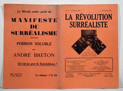 Portada del primer número de la revista La Revolución Surrealista, 1 de diciembre de 1924 de French School