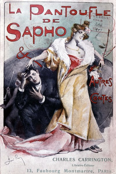Portada de la novela popular “La zapatilla de Safo y otros cuentos”, ed. Carrington, París, finales del siglo XIX - B.N. de French School