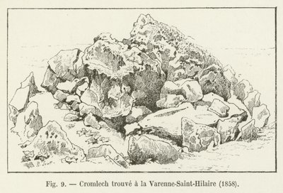 Cromlech encontrado en la Varenne-Saint-Hilaire, 1858 de French School