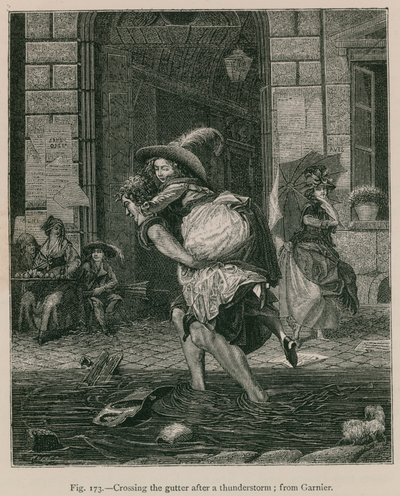 Cruzando el charco después de una tormenta; de Garnier de French School