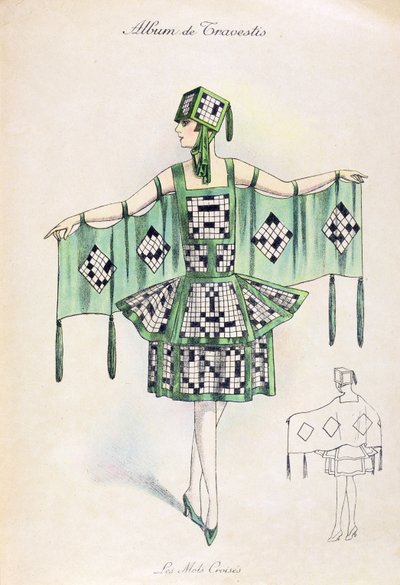 Disfraz de crucigrama, c.1920 de French School