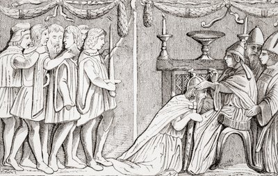 Coronación de Segismundo como Emperador del Sacro Imperio Romano por el Papa Eugenio IV en 1433, de "L
