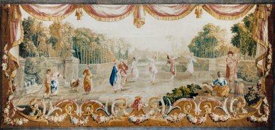 Baile en un parque, Taller de Tapices de Aubusson, c.1782 de French School
