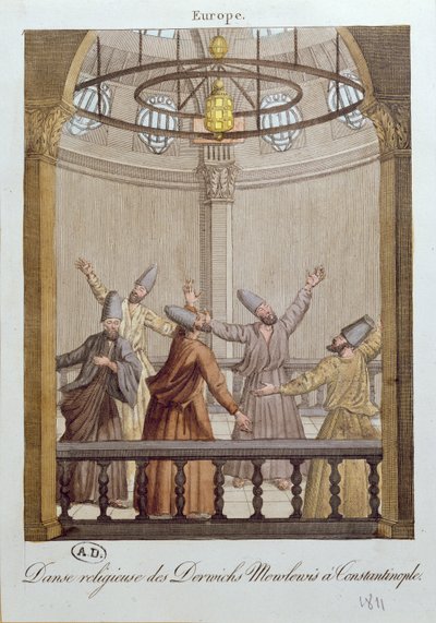 Danza de los Derviches Mewlewis en Constantinopla, 1811 de French School