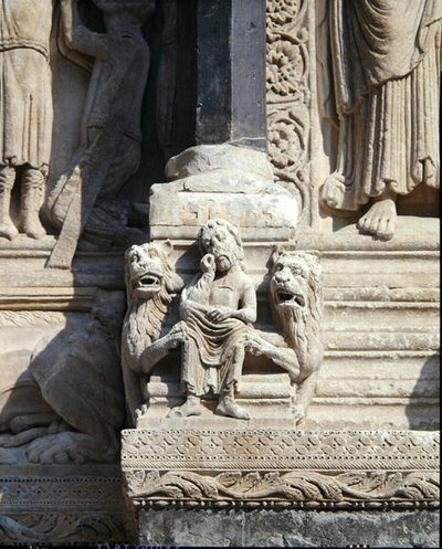 Daniel en el foso de los leones (detalle) de French School