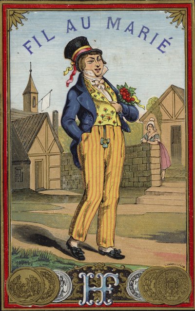 Caballero elegante de paseo de French School