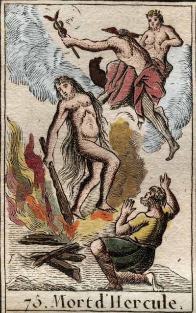 Muerte y apoteosis de Hércules. De “Mitología de la Juventud” por Pierre Blanchard 1803. de French School