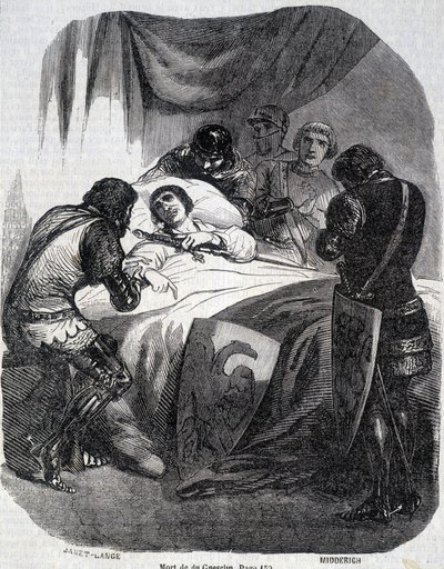 Muerte de Du Guesclin en 1380 - en “Histoire de France” de L.-P. Anquetil de French School