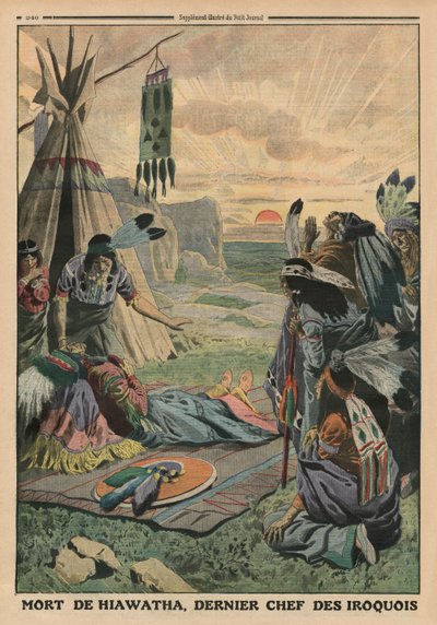 Muerte de Hiawatha, ilustración de la contraportada de 