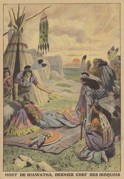 Muerte de Hiawatha, último jefe de los iroqueses de French School