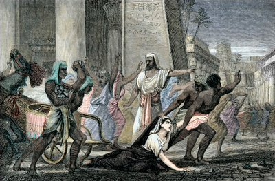Muerte de Hipatia asesinada por seguidores de Cirilo, Patriarca de Alejandría, finales del siglo XIX (grabado) de French School
