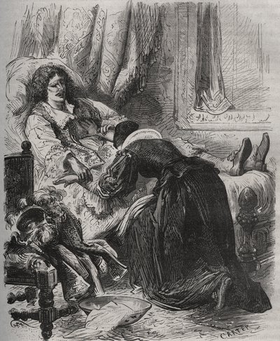 Muerte de Jean Baptiste Poquelin, dit Moliere (1622-1673), 17 de febrero. de French School