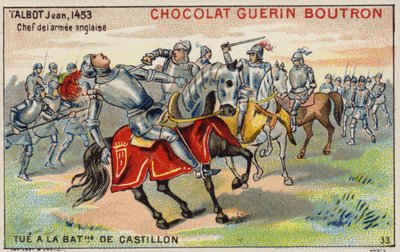 Muerte de John Talbot en la Batalla de Castillon de French School