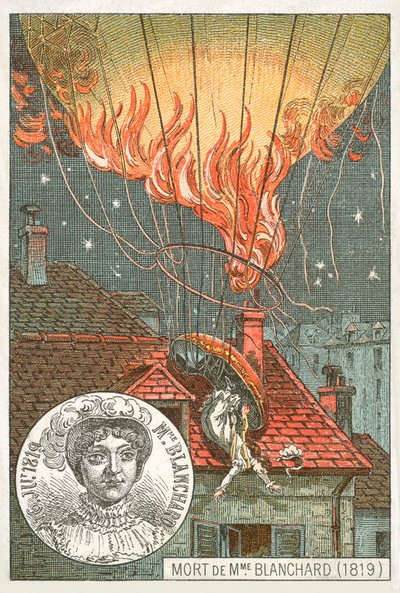 Muerte de la aeronauta Sophie Blanchard, 1819 de French School