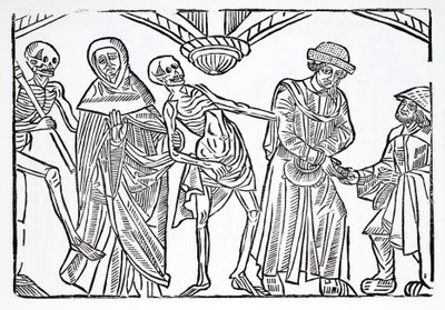 La muerte con un monje y un usurero de French School