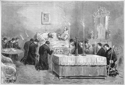 Fallecimiento del Rey de Italia Víctor Manuel II (Vittorio Emanuele), 9 de enero de French School