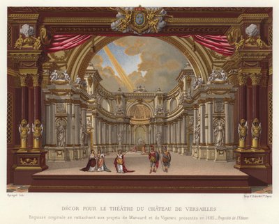 Decoración del Teatro del Castillo de Versalles (cromolito) de French School
