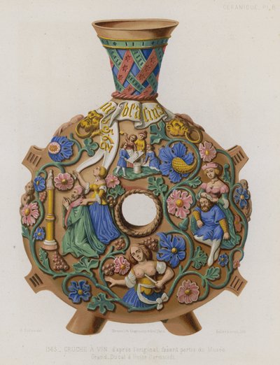 Jarra de vino decorada de French School