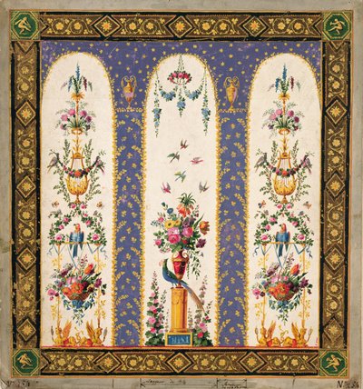 Diseño decorativo para un cenador o logia de jardín de French School
