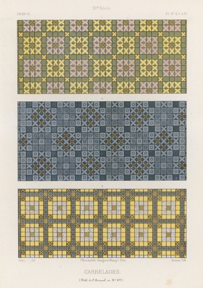Azulejos decorativos de la Francia del siglo XV de French School
