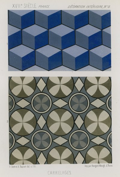 Azulejos decorativos del siglo XVII de French School