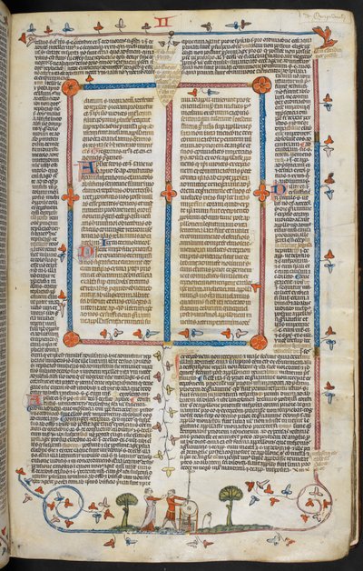 Decretales de Gregorio IX con glosa de Bernardo de Parma (las "Decretales de Smithfield"), MS Royal MS 10 E IV, f.144r, c.1300-40 (tinta sobre pergamino) de French School
