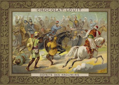 Derrota de los Kroumirs por los franceses, Túnez, 1881 de French School
