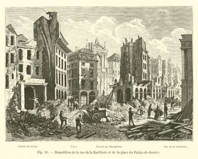 Demolición de la calle de la Barillerie y de la plaza del Palacio de Justicia de French School