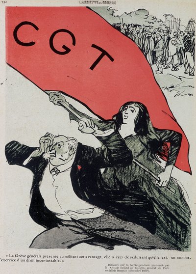 Manifestación y bandera de la CGT de French School