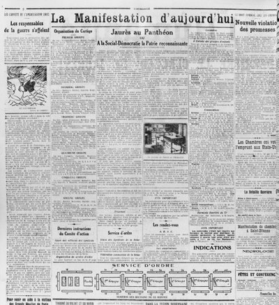Manifestación del día, Jaurès en el Panteón, de L