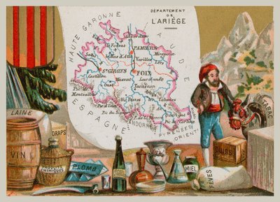 Departamento de Ariege en el suroeste de Francia de French School