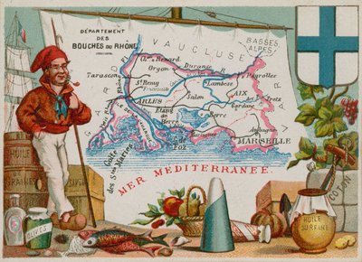 Departamento de Bouches-du-Rhone en el sur de Francia de French School