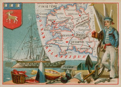 Departamento de Finistere en el oeste de Francia de French School