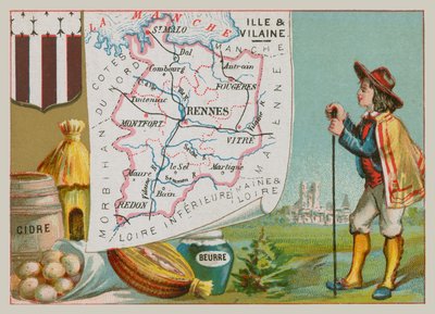 Departamento de Ille et Vilaine en el noroeste de Francia de French School