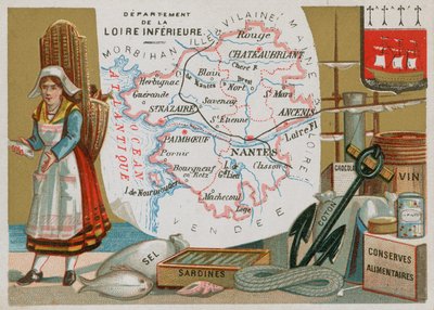 Departamento de Loire Inferieure en el oeste de Francia de French School