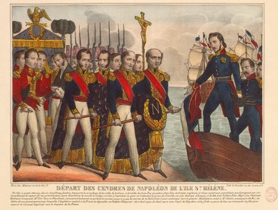Salida de las cenizas de Napoleón de la isla de Santa Elena de French School